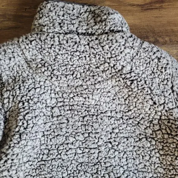 Thread and Supply Sherpa Fleece Quarter Zip Pullover Gray Womens Small - Picture 11 of 13